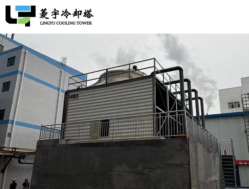 河南菱宇玻璃钢风筒的方形横流式钣金冷却塔