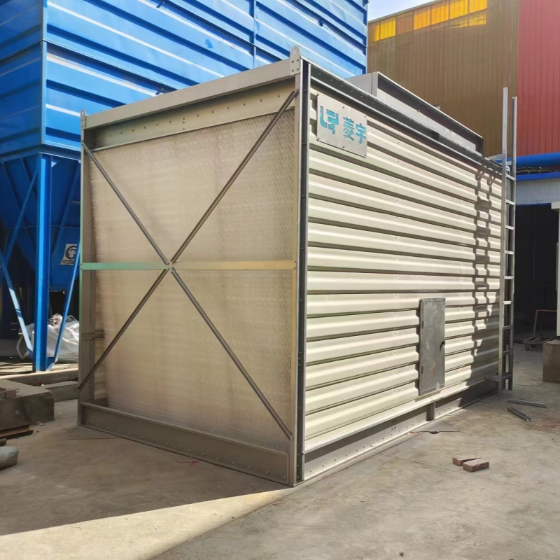 河南漯河菱宇方形横流式高温型钣金冷却塔安装完成 河南漯河菱宇方形横流式高温型钣金冷却塔安装完成