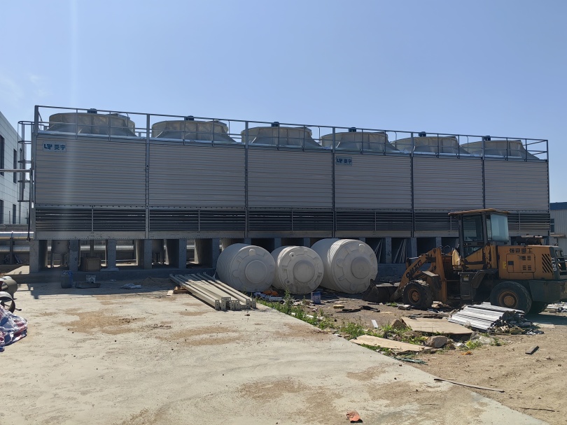 河北菱宇方形逆流组合式钣金冷却塔调试完成 河北菱宇方形逆流组合式钣金冷却塔调试完成