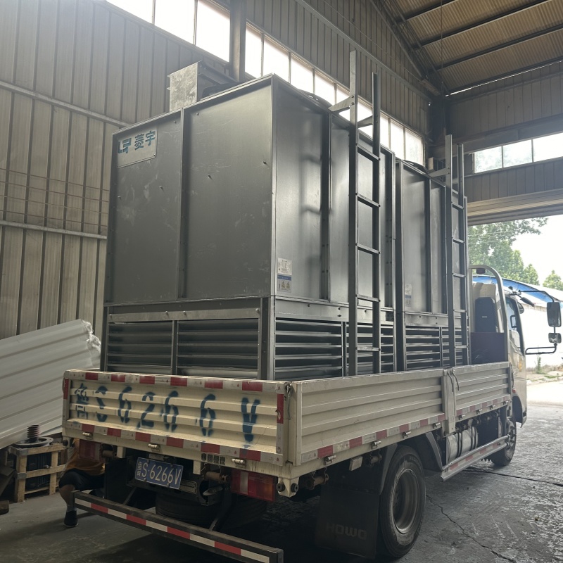 安徽合肥菱宇车载式方形逆流式钢板冷却塔整机出货到客户现场