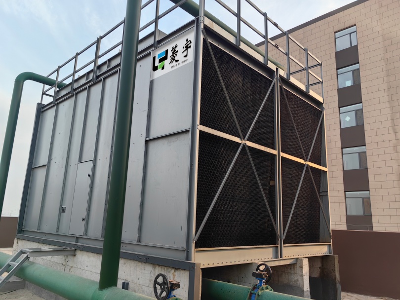 湖北武汉菱宇方形横流式钢板冷却塔调试成功