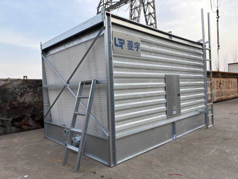 河南郑州菱宇方形横流式高温型钣金冷却塔安装完成