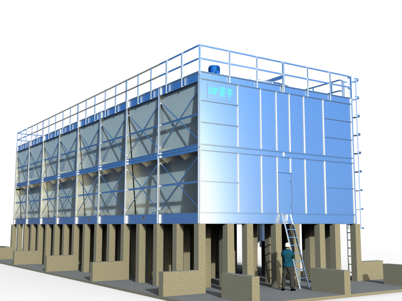 河南郑州菱宇组合式双层方形横流式钢板冷却塔