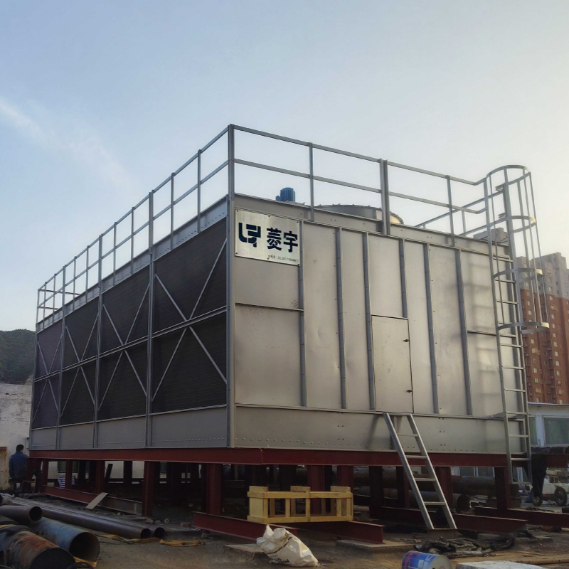 河南郑州菱宇组合式方形横流式钢板冷却塔安装完成，交付客户使用