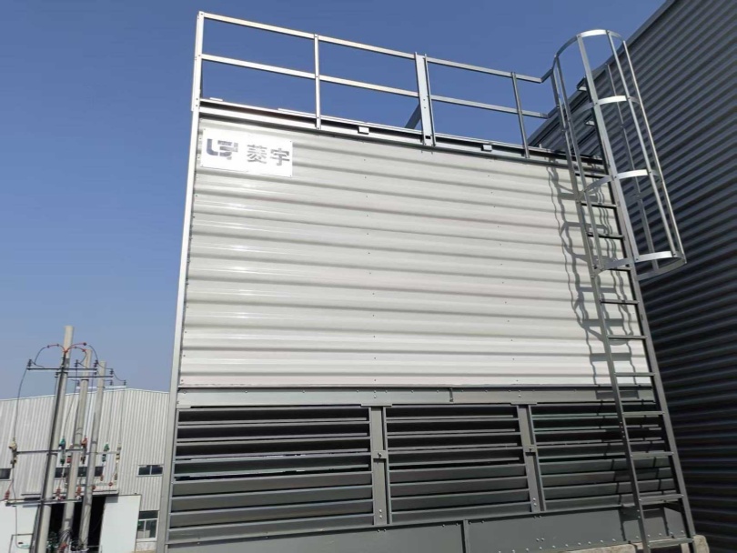 河南开封菱宇方形逆流式钣金冷却塔安装结束