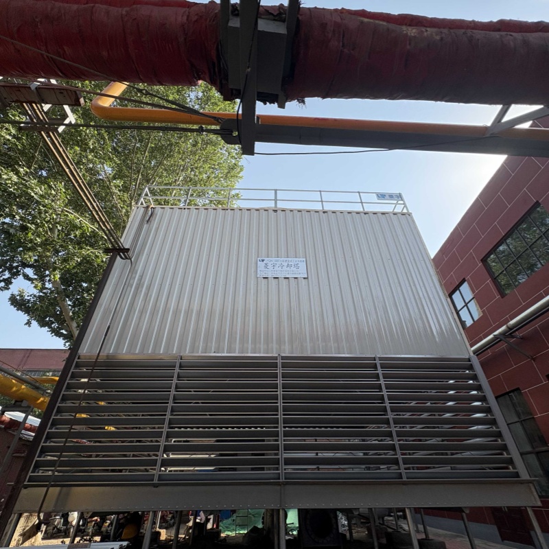 河南洛阳菱宇方形逆流式工业冷却塔安装完成,现场实拍,供大家查看