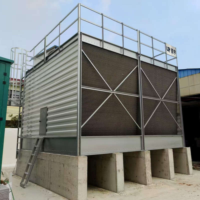 河南漯河菱宇方形横流式钣金冷却塔安装完成